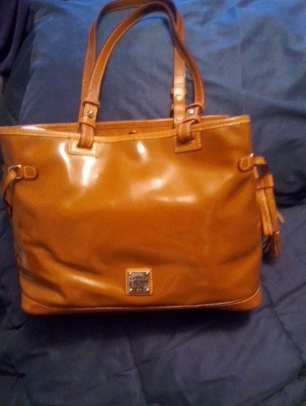 Dooney & Bourke Cognac Leather Tote with Tassel